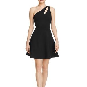 AQUA Fit and Flare One Shoulder Dress- NWOT!